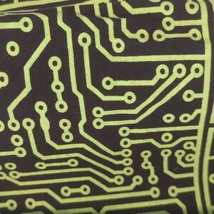 Svaha knee length skirt, circuit board design